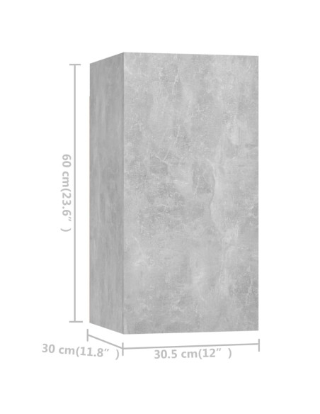Set di Mobili Porta TV 7 pz Grigio Cemento in Legno Multistrato