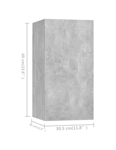 Set di Mobili Porta TV 7 pz Grigio Cemento in Legno Multistrato