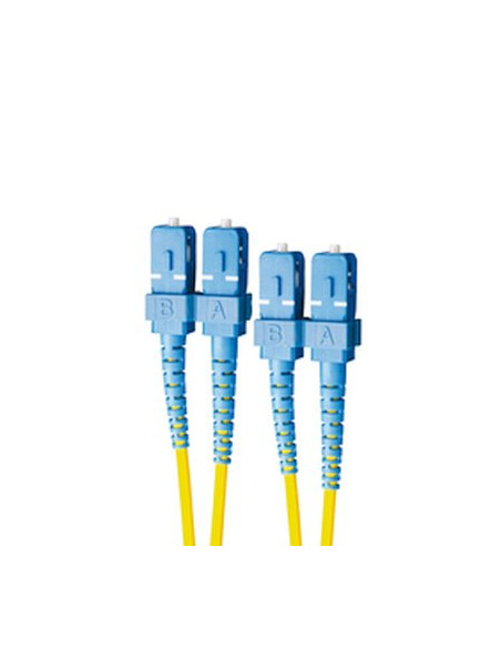Bretella di connessione e permutazione a 2 fibre ottiche MONOMODALE OS2 connett. SC-SC DUPLEX 2m guaina esterna LSZH IEC60332-1