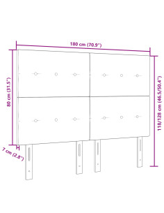 Testiera con testiera Grigio chiaro 180 cm Pelle Sintetica