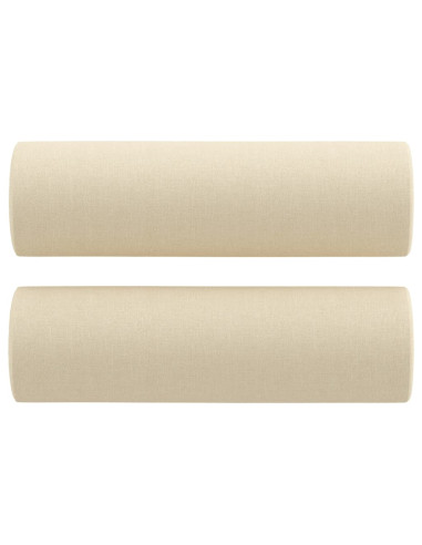 Set Divani 4 pz con Cuscini Crema in Tessuto