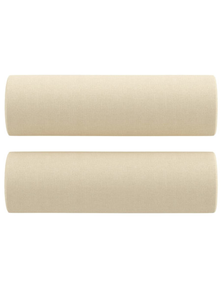 Set Divani 4 pz con Cuscini Crema in Tessuto