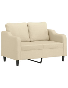 Set Divani 3 pz con Cuscini Crema in Tessuto 2