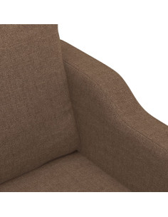 Set di Divani 4 pz con Cuscini Marrone in Tessuto