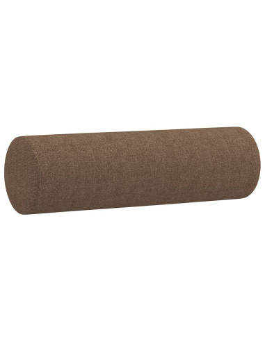 Set di Divani 4 pz con Cuscini Marrone in Tessuto