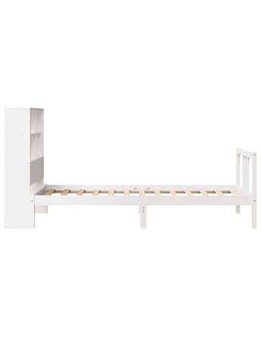 Letto Libreria senza Materasso Bianca 90x200 cm Legno di Pino