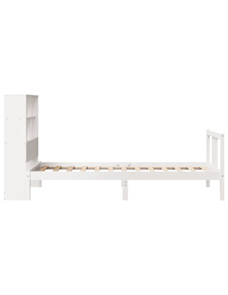 Letto Libreria senza Materasso Bianca 90x200 cm Legno di Pino