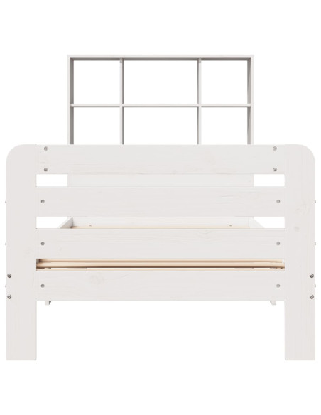 Giroletto senza Materasso Bianco 90x200 cm Legno Massello Pino