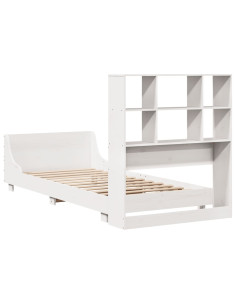 Letto senza Materasso Bianco 90x190 cm in Legno Massello Pino 2