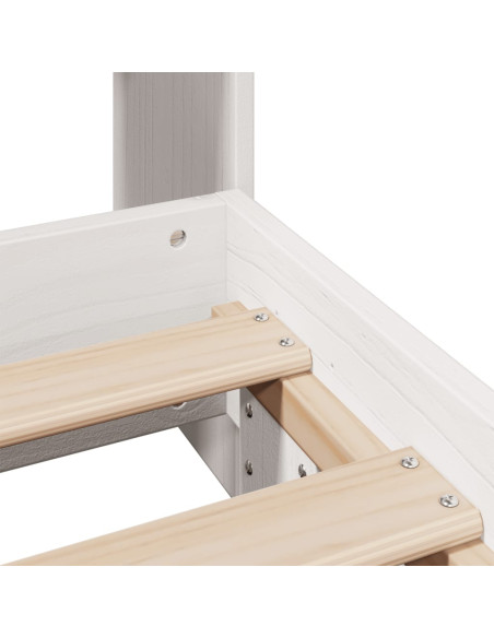 Letto senza Materasso Bianco 90x190 cm in Legno Massello Pino