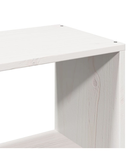 Letto Libreria senza Materasso Bianco 90x200 cm Legno Massello