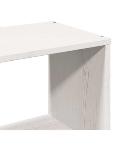 Letto Libreria senza Materasso Bianco 90x190 cm Legno Massello