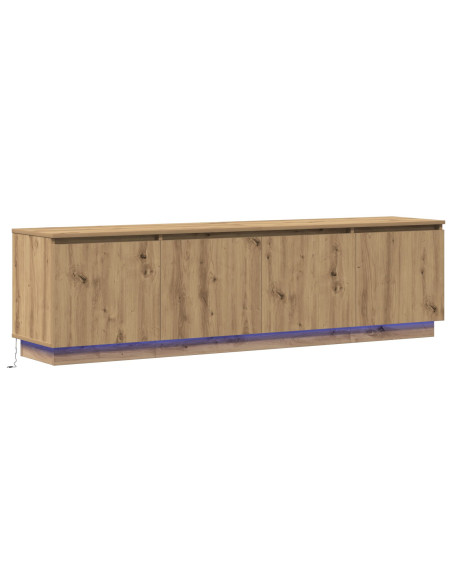 Mobile TV  con LED Rovere Artigianale 180x38x49 cm Legno ingegnerizzato