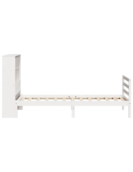 Letto Libreria senza Materasso Bianca 90x200 cm Legno di Pino