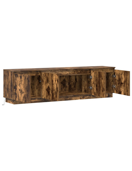Mobile TV  con LED Rovere Affumicato 180x38x49 cm Legno Ingegnerizzato