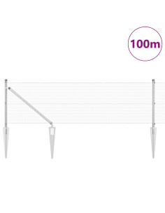 Palo della recinzione Argento 100 x 0,4 m (rete 12 x 12 mm) 2