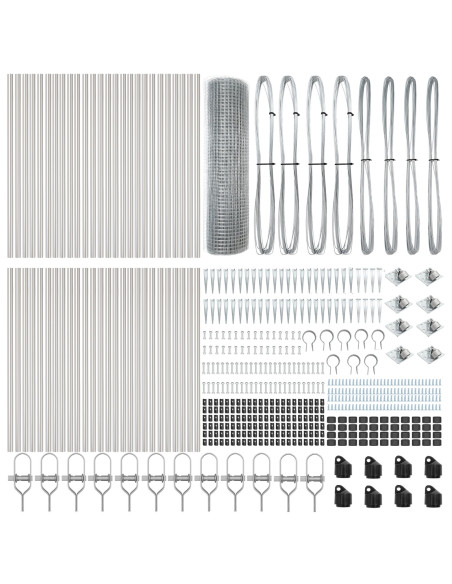 Palo della recinzione Argento 100 x 0,4 m (rete 12 x 12 mm)