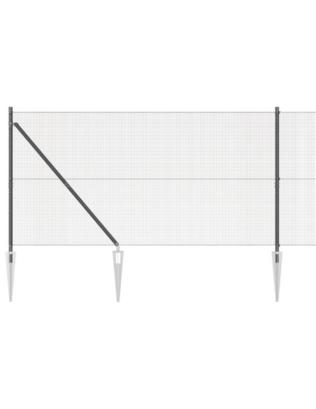 Recinzione in filo saldato  con 13 picchetti grigi 1.4x25 m in acciaio