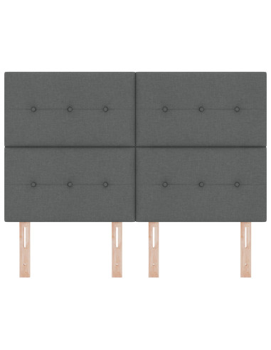 Testiera con testiera Grigio scuro 144 cm Pelle Sintetica