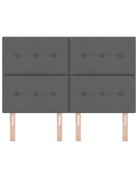 Testiera con testiera Grigio scuro 144 cm Pelle Sintetica