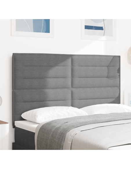 Testiera con testiera Grigio chiaro 144 cm Pelle Sintetica