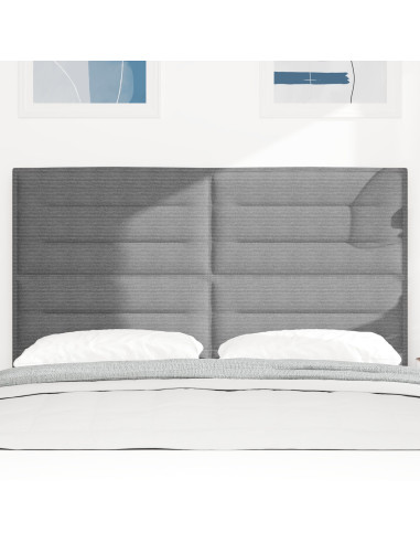 Testiera con testiera Grigio chiaro 144 cm Pelle Sintetica