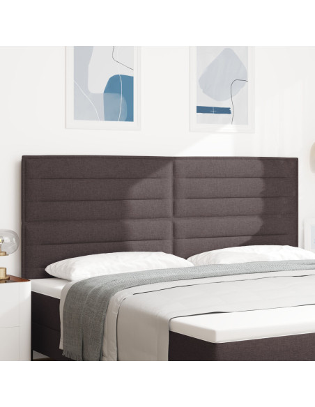 Testiera Design Linee  Marrone Scuro 200 cm Tessuto