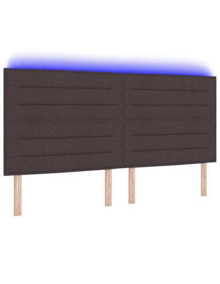 Testiera Design Linee  Marrone Scuro 200 cm Tessuto
