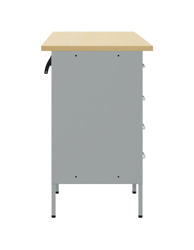 Mobile da lavoro con cassetto 3 pcs Nero 150 x 55 x 85 cm