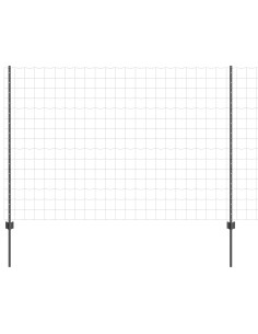Recinzione con Posto Grigio 1,6 x 10 m Acciaio e PVC 2