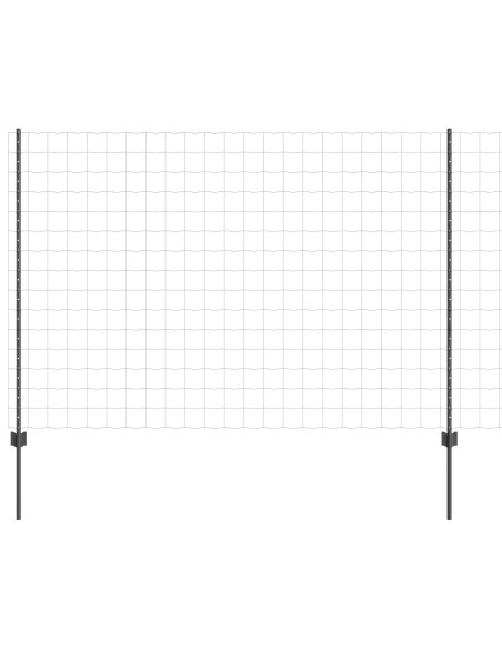 Recinzione con Posto Grigio 1,6 x 10 m Acciaio e PVC