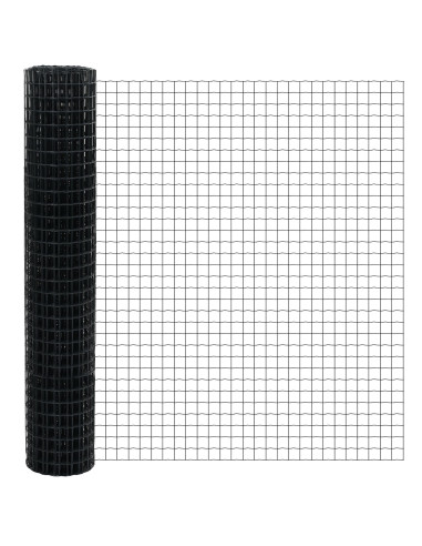 Recinzione con Posto Grigio 1,6 x 10 m Acciaio e PVC