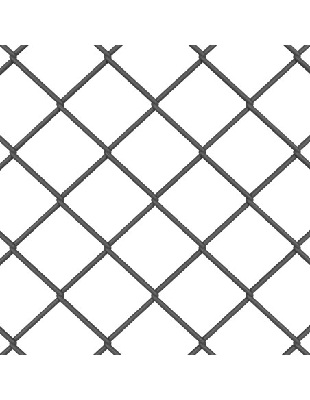 Recinzione con Posto Grigio 1,4 x 10 m Acciaio e PVC