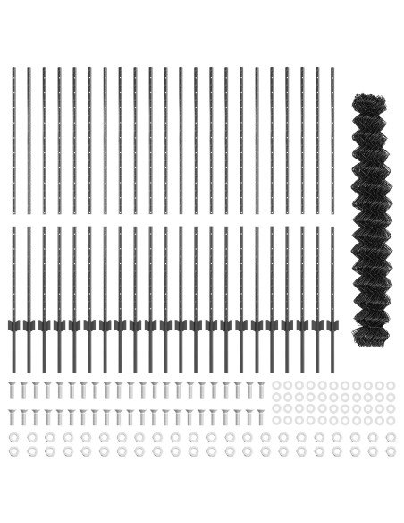 Recinzione con Posto Grigio 1,4 x 25 m Acciaio e PVC