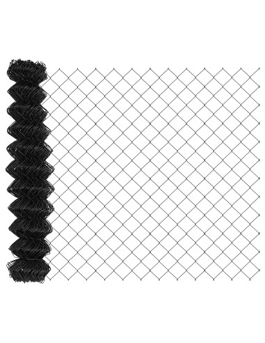 Recinzione con Posto Grigio 1,4 x 25 m Acciaio e PVC