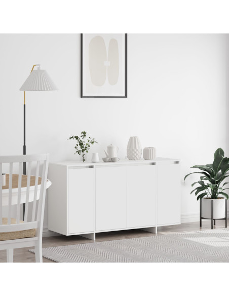 Credenza Bianca Bianca Legno 135 x 41 x 75 cm Credenza Bianca
