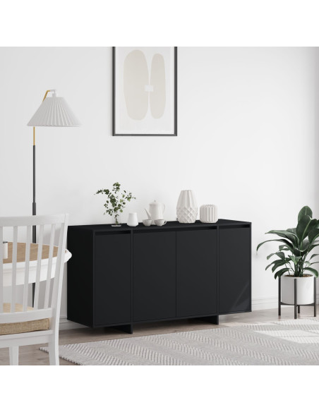 Credenza Nera  Nera Legno Ingegnerizzato 135 x 41 x 75 cm