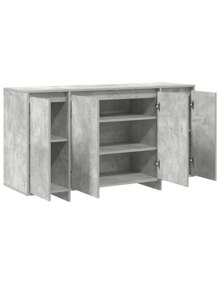 Credenza Grigia in Cemento Grigio cemento Legno ingegnerizzato