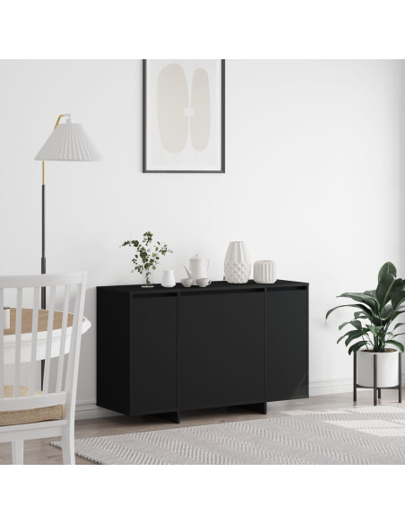 Credenza Nera Nero Legno ingegnerizzato 120 x 41 x 75 cm