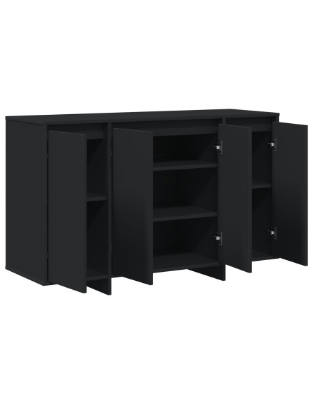 Credenza Nera Nero Legno ingegnerizzato 120 x 41 x 75 cm