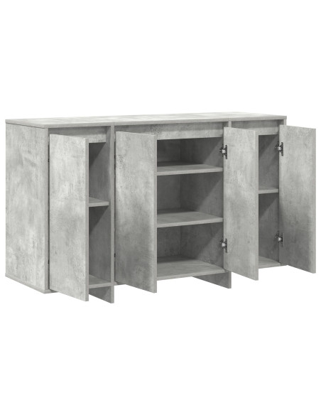 Credenza Grigia in Cemento Grigio cemento Legno ingegnerizzato