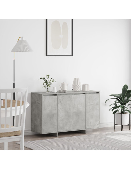 Credenza Grigia in Cemento Grigio cemento Legno ingegnerizzato