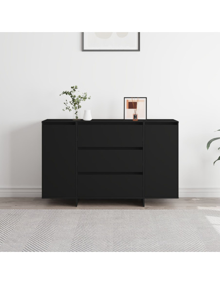 Credenza  Nera Legno Ingegnerizzato Credenza Rettangolare