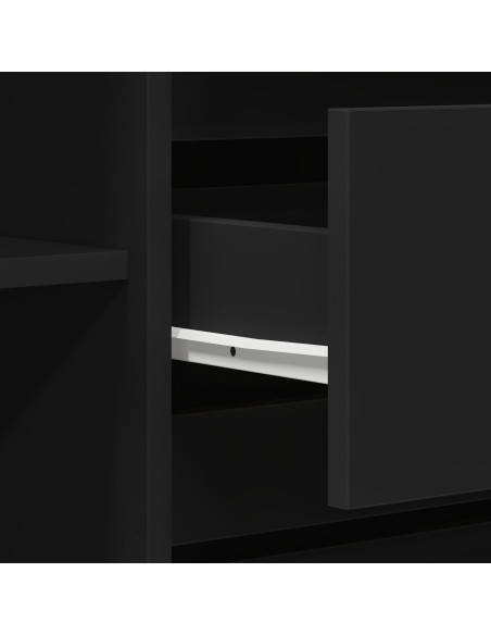 Credenza  Nera Legno Ingegnerizzato Credenza Rettangolare