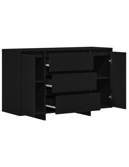 Credenza  Nera Legno Ingegnerizzato Credenza Rettangolare