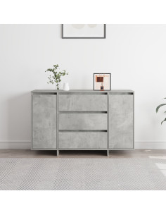 Credenza Grigio cemento 120 x 41 x 75 cm Legno multistrato 2