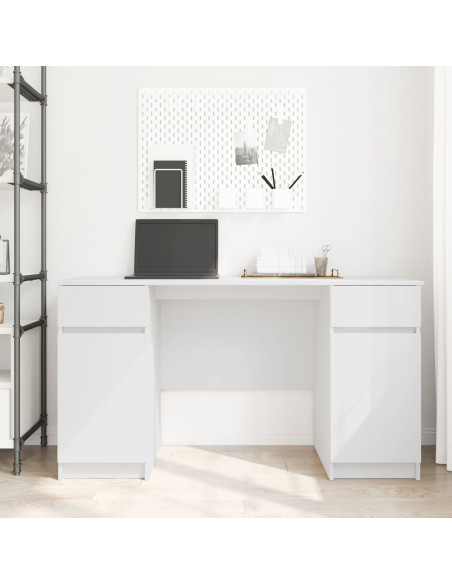 Scrivania  Bianca 140x49x76 cm in Legno Ingegnerizzato