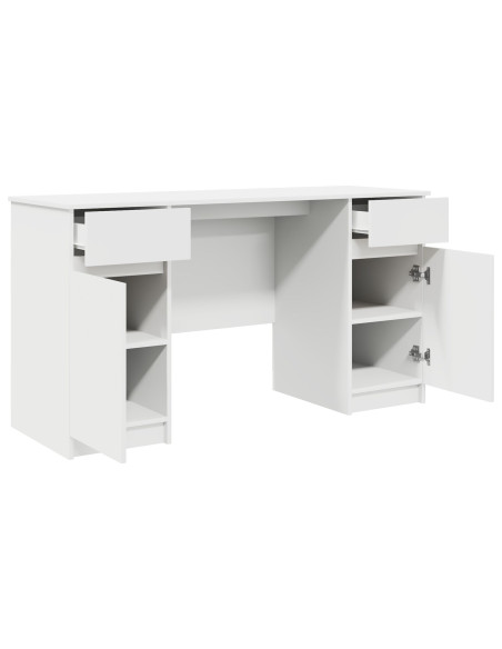 Scrivania  Bianca 140x49x76 cm in Legno Ingegnerizzato