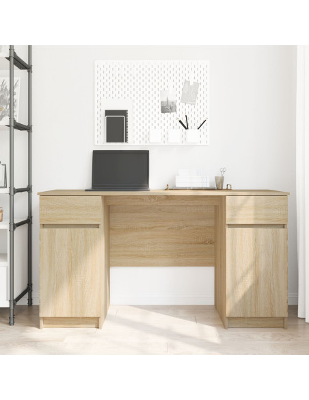 Scrivania  in Rovere Sonoma 140x49x76 cm in Legno Ingegnerizzato