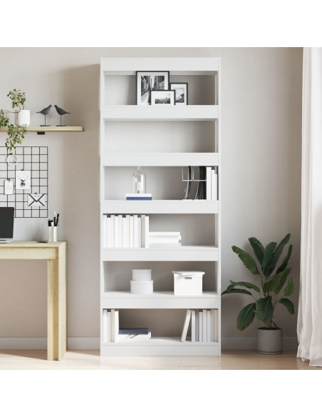 Armadio per Libri Bianco 80 x 30 x 198 cm Legno multistrato